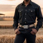Western Vintage Bullet Flag Belt Buckle for Men & Women