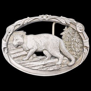 Vintage Mountain Lion Cougar Belt Buckle