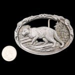 Vintage Mountain Lion Cougar Belt Buckle