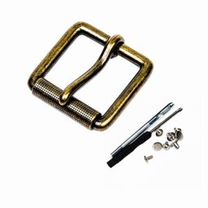 Heavy Duty Vintage Roller Belt Buckle - Bronze