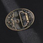 Vintage Western Cowboy Skull and Flower Belt Buckle