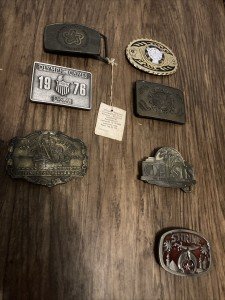 Lot of 7 Unique Vintage Belt Buckles