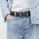 Western Cowboy Skull Belt Buckle in Gray