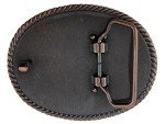 Floral Engraved Rope Edged Western Belt Buckle
