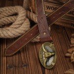 Vintage Western Cowboy Longhorn Leather Buckle Belt