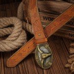 Vintage Western Cowboy Longhorn Leather Buckle Belt