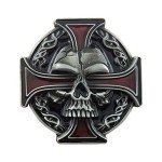Vintage Skull Celtic Cross Cowboy Belt Buckle