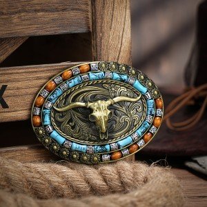 Vintage Cowboy Rodeo Initial Silver Belt Buckle
