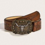 Vintage Western Cowboy Printed Belt Buckle