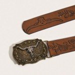 Vintage Western Cowboy Printed Belt Buckle