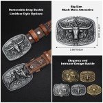 Vintage Bison Denim Cowboy Belt with Longhorn Buckle