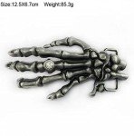 Vintage Western Skull Engraved Cowboy Belt Buckle