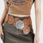 Vintage Round Hollow Metal Belt Buckle for Women