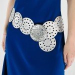 Vintage Round Hollow Metal Belt Buckle for Women