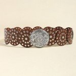 Vintage Round Hollow Metal Belt Buckle for Women