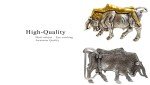 Antique Gold Engraved Lady Bull Western Belt Buckle