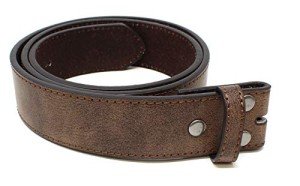 Vintage Distressed Leather Belt Strap - Dark Brown
