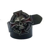 Vintage Skull Celtic Cross Cowboy Belt Buckle