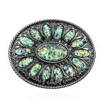 Vintage Cowboy Native American Stone Belt Buckle