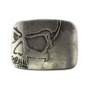 WesBuck Vintage Skull Metal Belt Buckle