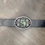 Vintage Western Cowboy Abalone Shell Belt Buckle
