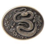 Vintage Western Flower & Snake Belt Buckle