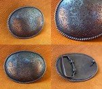 Floral Engraved Rope Edged Western Belt Buckle