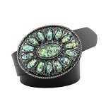 Vintage Cowboy Native American Stone Belt Buckle