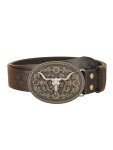 Vintage Western Leather Buckle Belt for Women