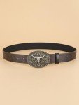 Vintage Western Leather Buckle Belt for Women