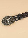 Vintage Western Leather Buckle Belt for Women
