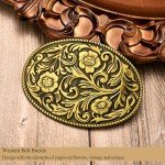 Antique Floral Engraved Western Belt Buckle