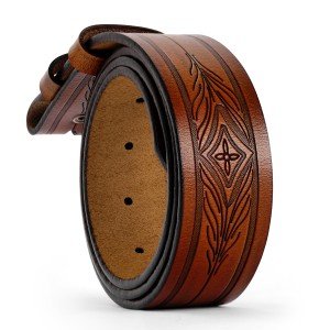 Vintage Leather Cowboy Belt Strap Without Buckle