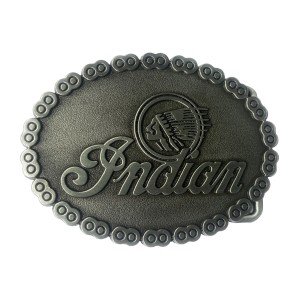 Vintage Oval Indian Chain Edge Belt Buckle