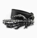 Vintage Western Skull Engraved Cowboy Belt Buckle