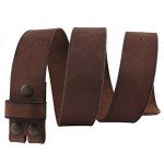 Vintage Distressed Leather Belt Buckle - Coffee