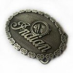 Vintage Oval Indian Chain Edge Belt Buckle