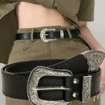 Vintage Carved Metal Belt Buckle for Jeans