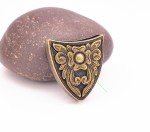 Vintage Brass Floral Carved Cowboy Belt Buckle Set