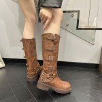 Vintage Western Cowboy Buckle Boots for Women