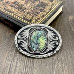 Vintage Western Cowboy Abalone Shell Belt Buckle