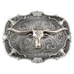 Western Cow Head Vintage Denim Boots Buckle