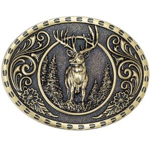 Vintage Western Cowboy Deer Hunter Belt Buckle