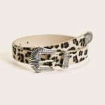 Leopard Print Vintage Western Belt Buckle for Women