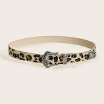 Leopard Print Vintage Western Belt Buckle for Women