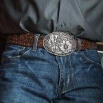Antique Flower Engraved Western Belt Buckle