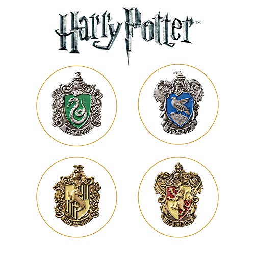 Hogwarts House Pin Set - 5 Badges Displayed