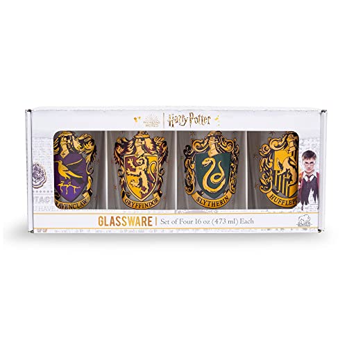 Hogwarts House Crests Pint Glasses - Set of 4