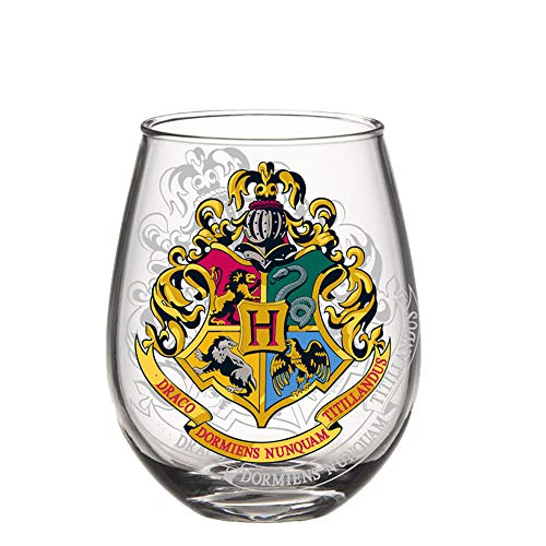 Hogwarts Crest Stemless Glass in Silver Buffalo, 20oz
