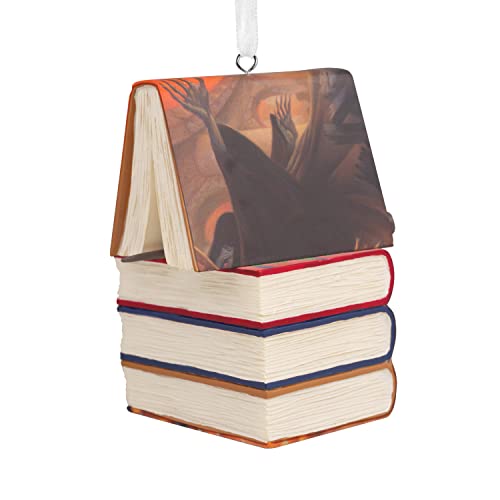 Harry Potter Stacked Books Wand Christmas Ornament